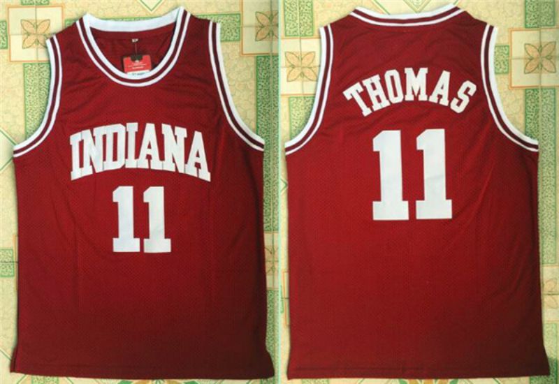 Men University of Indiana 11 Thomas Red NBA NCAA Jerseys